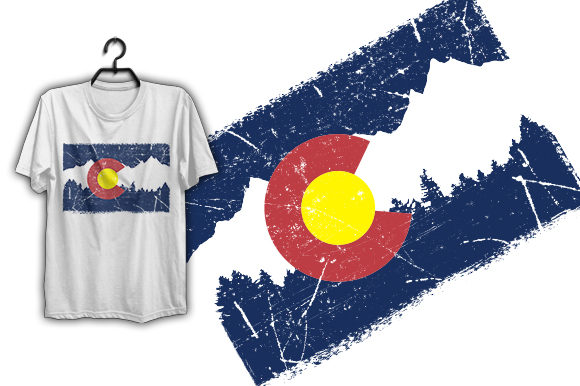 Colorado Flag T-shirt Design Graphics