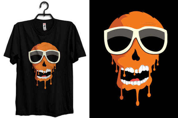 Halloween T-shirt Design with Skelton: Graphics & Print Templates
