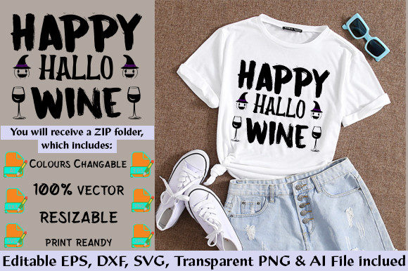 Happy Hallo Wine Print Templates Graphics