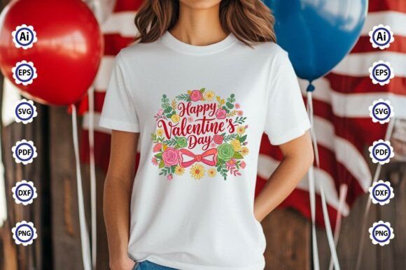 Happy Valentine’s Day T-Shirt Design PNG