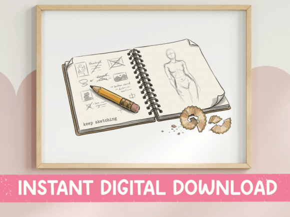 Keep Sketching Artist Sketchbook Design