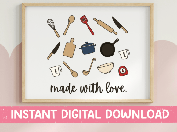 Made with Love Kitchen Scatter SVG Graphics