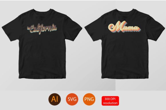 Retro Vintage Mama California T-Shirt Graphics