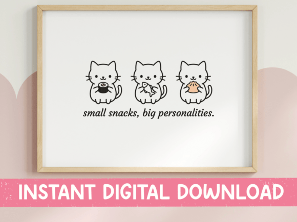 Small Snacks Big Personalities Cats SVG: Graphics for T-Shirt Designs