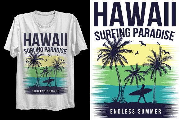 Surfing T-Shirt Design for Print: Graphics & Print Templates