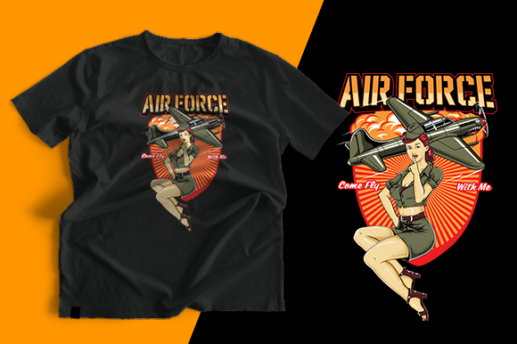 T-shirt Design - Air Force Pin Up