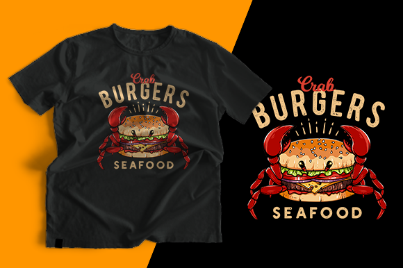 T-shirt Design -Crab Burger