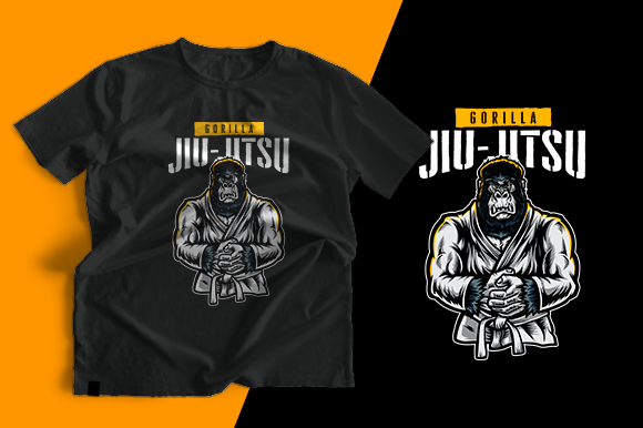 T-shirt Design - Gorilla Jiu Jitsu Graphics & Print Templates