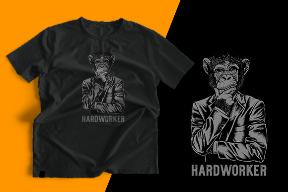 T-shirt Design - Hardworker: Graphics & Print Templates