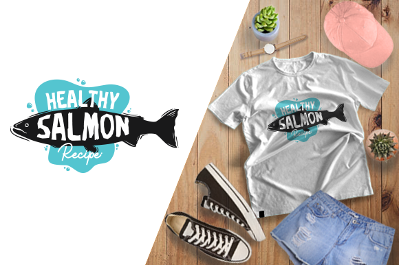 T-shirt Design - Healthy Salmon Recipe Graphics