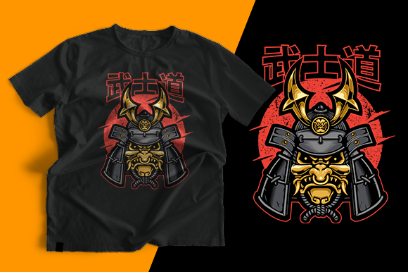 T-shirt Design - Samurai Warrior Mask