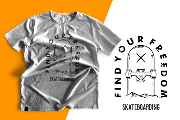 T-shirt Design - Skateboarding Graphics and Print Templates