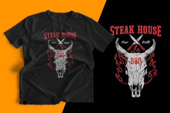 T-shirt Design - Steak House Graphics & Print Templates
