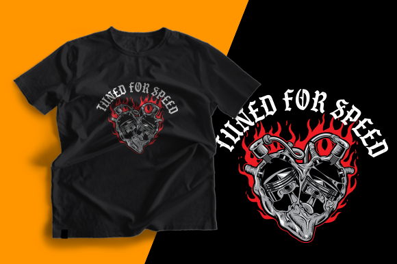 T-shirt Design - Tuned for Speed: Graphics & Print Templates