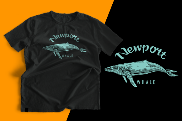 T-shirt Design - Whale Graphics & Print Templates