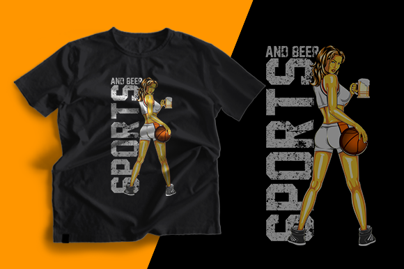 T-shirt Design - Women Sport Beer Graphics